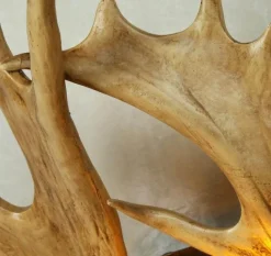 Antique Wooden Antler Wall Light - Rustic Home Decor