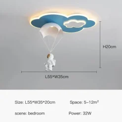 Astronaut LED Deckenleuchte - Mondlicht