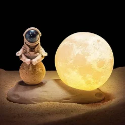 Astronaut Mond Nachtlicht - Weltraum Dekor Lampe