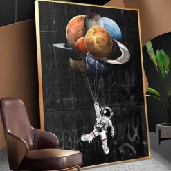 Astronauten-Leinwandbild – Wanddekoration mit Weltraummotiv