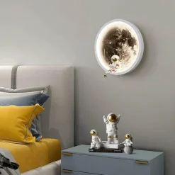 Astronauten-Mond-Wandleuchte – Weltraum-Dekor