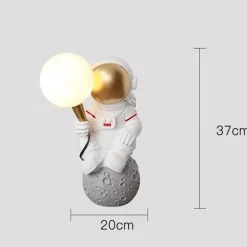Astronauten-Tischlampe – Weltraumdekor aus Kunstharz