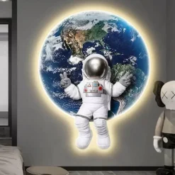 Astronauten-Wandkunstlampe – Verträumtes Weltraumdekorlicht