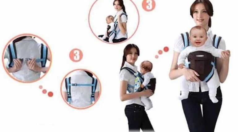 Atmungsaktive 4-in-1-Babytrage mit Frontansicht