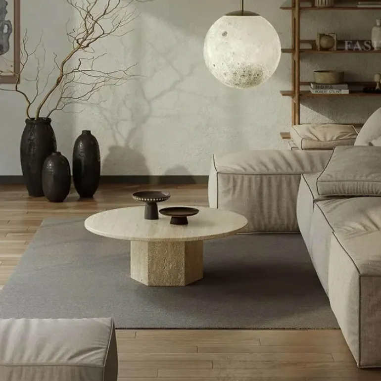 Audrey Travertin Couchtisch - Elegantes Design