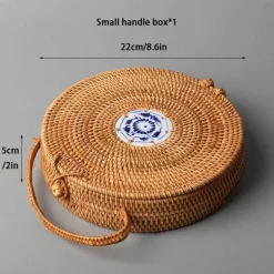 Aufbewahrungsbox aus Rattan – dekorativer Küchen-Organizerkorb mit Deckel