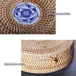 Aufbewahrungsbox aus Rattan – dekorativer Küchen-Organizerkorb mit Deckel