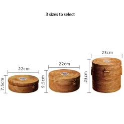 Aufbewahrungsbox aus Rattan – dekorativer Küchen-Organizerkorb mit Deckel