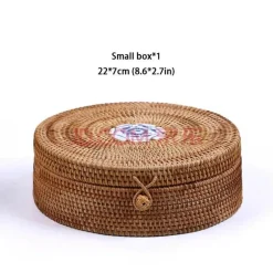 Aufbewahrungsbox aus Rattan – dekorativer Küchen-Organizerkorb mit Deckel
