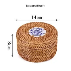 Aufbewahrungsbox aus Rattan – dekorativer Küchen-Organizerkorb mit Deckel