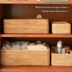 Aufbewahrungsbox aus Rattan – Vielseitiger Korb-Organizer für Zuhause und den Kleiderschrank