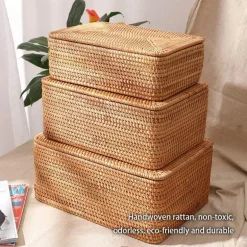 Aufbewahrungsbox aus Rattan – Vielseitiger Korb-Organizer für Zuhause und den Kleiderschrank