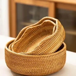 Aufbewahrungskorb aus Rattan – Gewebter Home Organizer