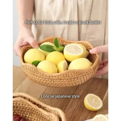 Aufbewahrungskorb aus Rattan – Vielseitiger Snack- und Obst-Organizer