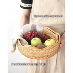 Aufbewahrungskorb aus Rattan – Vielseitiger Snack- und Obst-Organizer