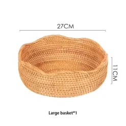 Aufbewahrungskorb aus Rattan – Vielseitiger Snack- und Obst-Organizer