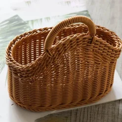 Aufbewahrungskorb aus Rattan – dekorativer geflochtener Ordnungskorb