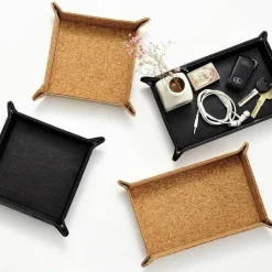 Aufbewahrungsschalen aus Leder – Mehrzweck-Organizerbehälter im japanischen Stil