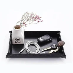 Aufbewahrungsschalen aus Leder – Mehrzweck-Organizerbehälter im japanischen Stil