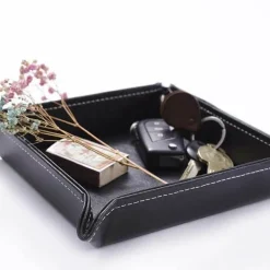 Aufbewahrungsschalen aus Leder – Mehrzweck-Organizerbehälter im japanischen Stil