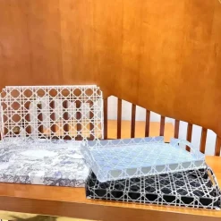 Aufbewahrungstablett aus Rattan – Eleganter Küchen-Organizer aus Acryl