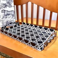 Aufbewahrungstablett aus Rattan – Eleganter Küchen-Organizer aus Acryl