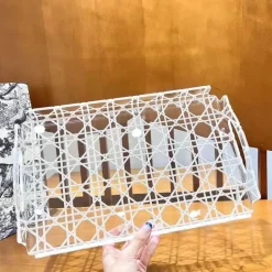 Aufbewahrungstablett aus Rattan – Eleganter Küchen-Organizer aus Acryl