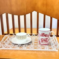 Aufbewahrungstablett aus Rattan – Eleganter Küchen-Organizer aus Acryl