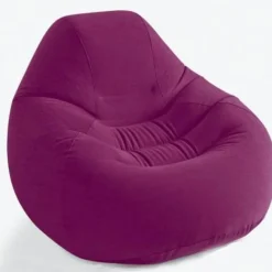 Aufblasbarer Loungesessel – Beflocktes Lazy Sofa mit Fußpumpe