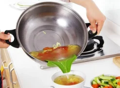 Auslaufsicherer Küchentrichter – Abtropfwerkzeug für Töpfe und Pfannen