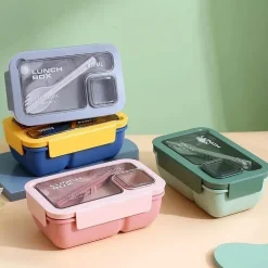 Auslaufsicheres Bento-Box-Set – Mikrowellengeeigneter Lebensmittelbehälter mit Geschirr