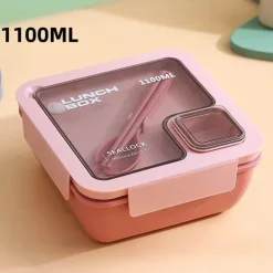 Auslaufsicheres Bento-Box-Set – Mikrowellengeeigneter Lebensmittelbehälter mit Geschirr