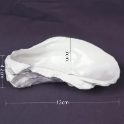 Austernförmiger Keramikteller - Dekorative Muschelschale