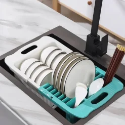 Ausziehbarer Geschirrständer – platzsparender Küchen-Organizer
