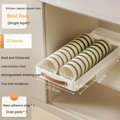 Ausziehbarer Küchen-Organizer aus Edelstahl – Aufbewahrungslösung mit Schiebeschränken