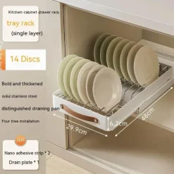 Ausziehbarer Küchen-Organizer aus Edelstahl – Aufbewahrungslösung mit Schiebeschränken