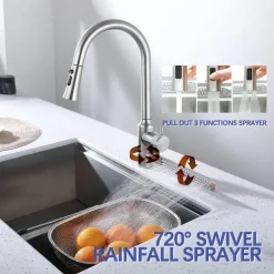 Ausziehbarer Regenwasser-Küchenhahn – Modernes Wasserfall-Design
