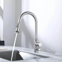 Ausziehbarer Regenwasser-Küchenhahn – Modernes Wasserfall-Design