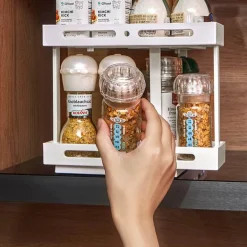 Ausziehbares Gewürzregal für die Küche – einfacher Aufbewahrungs-Organizer