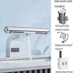 Automatic Hand Dryer Faucet - 2-in-1 Hydro Jet Bathroom Fixture