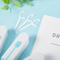 Automatische Pop-up-Zahnseidenbox mit Spiegel – reisefreundliches Mundpflegetool