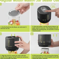 Automatischer elektrischer Vakuumierer für Einmachgläser – One-Touch, auslaufsicher