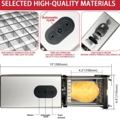 Automatischer Gemüseschneider aus Edelstahl – Elektrischer Kartoffelschneider