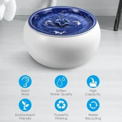 Automatischer Haustier-Wasserbrunnen – intelligenter Keramikspender für Katzen und Hunde