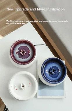 Automatischer Haustier-Wasserbrunnen – intelligenter Keramikspender für Katzen und Hunde