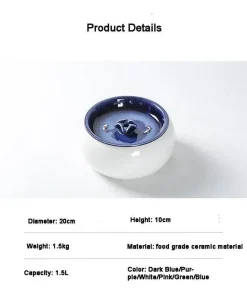 Automatischer Haustier-Wasserbrunnen – intelligenter Keramikspender für Katzen und Hunde