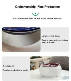 Automatischer Haustier-Wasserbrunnen – intelligenter Keramikspender für Katzen und Hunde