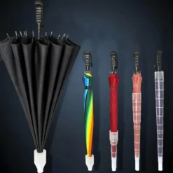 Automatischer Regenschirm mit langem Griff – Reiseschirm im minimalistischen Design