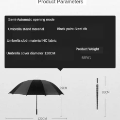 Automatischer Regenschirm mit langem Griff – Reiseschirm im minimalistischen Design