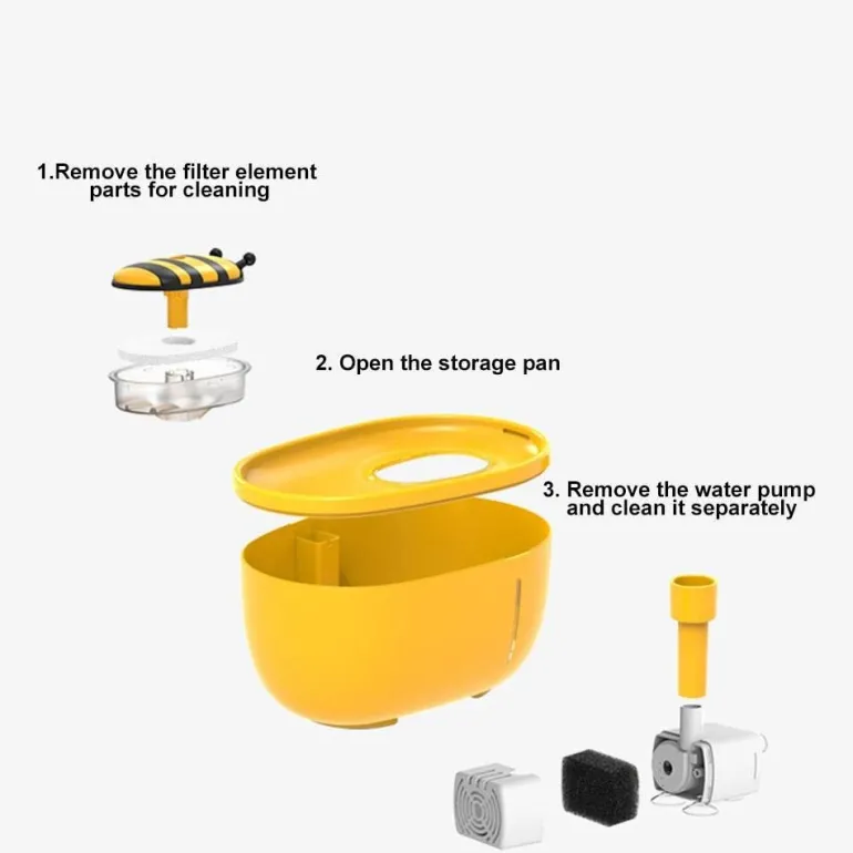 Automatischer Trinkbrunnen für Haustiere – Honey Flow Design